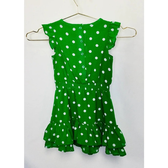 Girls' Janie and Jack Dress, Size 4, Green & White Polka Dot - Picture 4 of 10